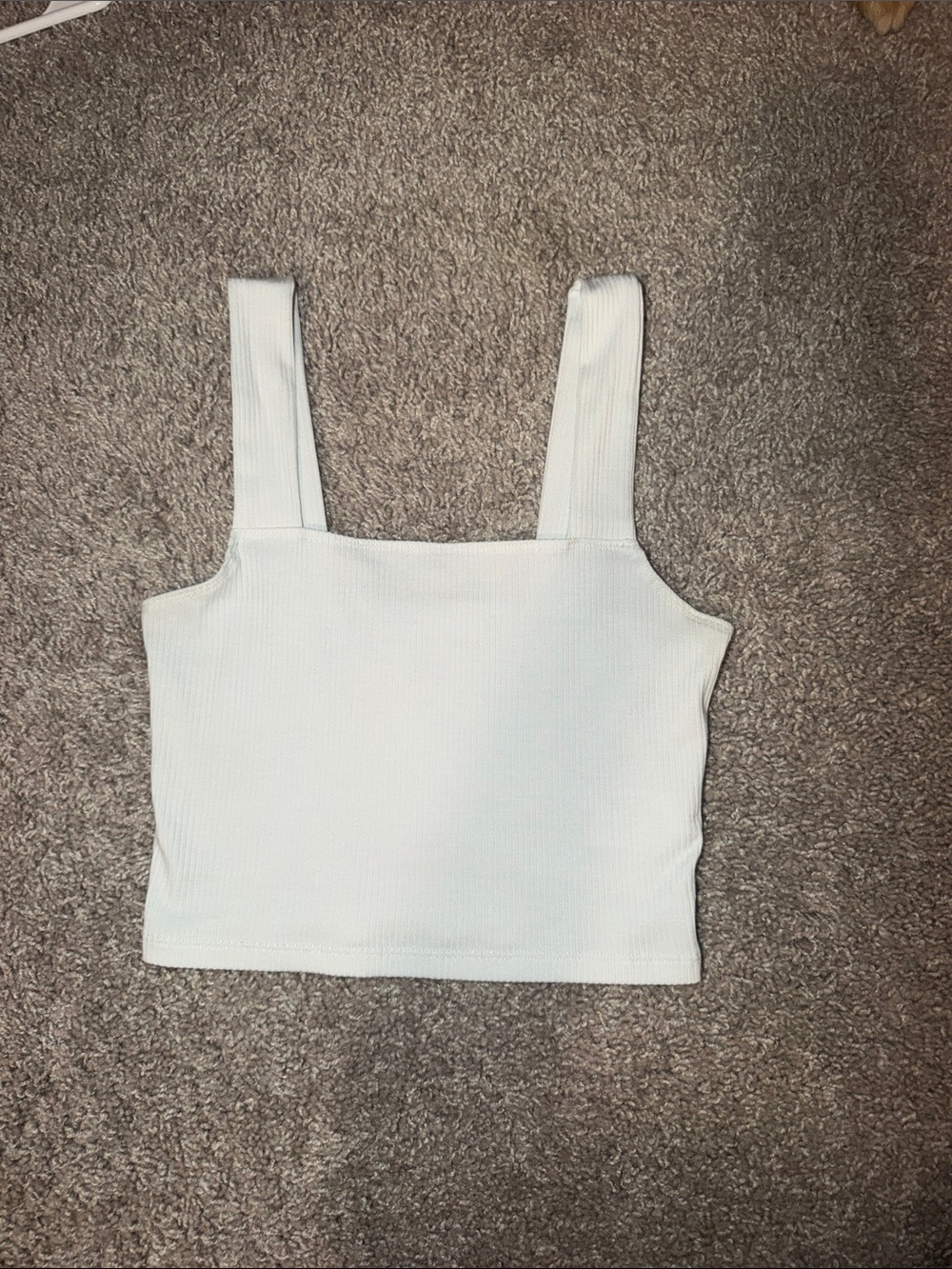 American Eagle Outfitters White Ribbed Square Neck Tank